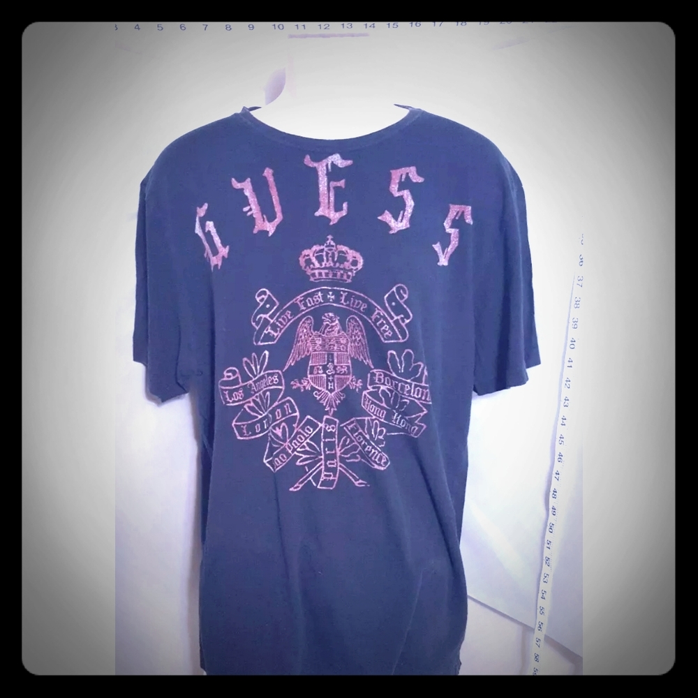 Guess Graphic T-Shirt Live Fast Live Free Size XL